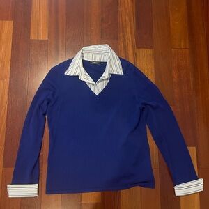 Elementz Blue Sweater with White Accents